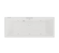 Square 6 Jet Chrome V-Tec Double Ended Whirlpool Bath | White | Acrylic | 1700mm x 700mm