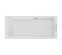 Square 6 Jet Chrome V-Tec Single Ended Whirlpool Bath | White | Acrylic | 1700mm x 750mm
