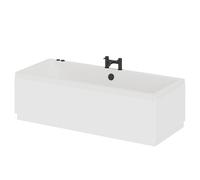 Square 6 Jet Matt Black V-Tec Double Ended Whirlpool Bath | White | Acrylic | 1700mm x 700mm
