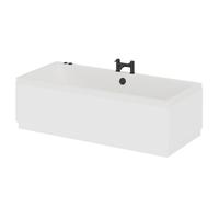 Square 6 Jet Matt Black V-Tec Double Ended Whirlpool Bath | White | Acrylic | 1700mm x 750mm