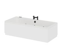 Square 6 Jet Matt Black V-Tec Double Ended Whirlpool Bath | White | Acrylic | 1800mm x 800mm