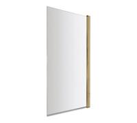 Balterley 790 x 1430mm Bath Shower Screen, Rectangular Shower Screens for Baths, 6mm Toughened Safety Bath Door Screen, 180° Pivot Reversible Door Screens for Straight Baths (Brushed Brass)