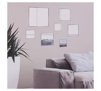 (Square) 7Pc Decorative Stick On Wall Glass Mirror Set
