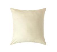 HOMESCAPES Pastel Yellow Pure Egyptian Cotton Euro Size Pillowcase 80 x 80 cm 330 TC 500 Thread Count Percale Equivalent Satin Stripe Pillow Case with Zip