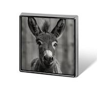 Square A Donkey Pattern Brooch Classic Mini Pin 0.7 Inch Aluminum Alloy Lapel Pin Personalized Button Badge for Backpack Hat Suit Jacket Clothing Decoration