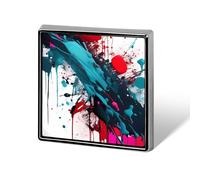 Square Abstract Paint Splashes Brooch Classic Mini Pin 0.7 Inch Aluminum Alloy Lapel Pin Personalized Button Badge for Backpack Hat Suit Jacket Clothing Decoration