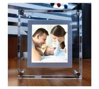 Square Acrylic Digital Photo Frame 4inch Videoresolution 1080 * 1080 Only Support 1:1 Image and Video Playback with 1GB of Memory Clearer