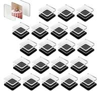 Square Acrylic Fridge Magnet DIY Kit,Self-Adhesive Magnetic Photo Frame Set, Clear Acrylic Display Blocks with Adhesive Backing,for Home,Classroom,DIY Fridge,Scrapbooking, Cabinet Decor (20 pcs)