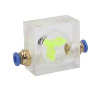 Square Acrylic Two-Way Spindle Water Flow Observer for CNC Engraving Machine Cooling Pipe, Sturdy Metal Frame for Continuous Use(6mm)