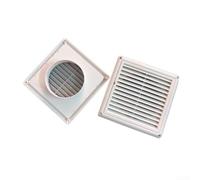 Square Air Vent Duct Featuring Slanted Louvers for Extractor Fan Hose Connection - Rain Cover and Mesh Filter Included for Grow Tent Ventilation and Dryer Vents(100)