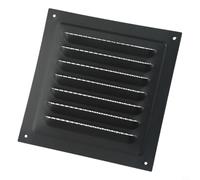 Square Air Vent Grille 150x150mm Stainless Steel with Insect Mesh for Bathroom Kitchen Wall Ceiling Cover Black(1PC Black)