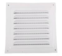 Square Air Vent Grille 150x150mm with Insect Mesh - Stainless Steel Louvred Wall Vent for Bathroom Kitchen HVAC System Black(1PC White)