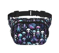 Square Alien-Muffin-Galaxies Double-Layer Sport Fanny Pack Waist Pack Large Crossbody Waist Bag for Running Travel Walking
