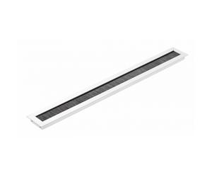 Square aluminium desk cable grommet Aluminium Black 180 450 mm