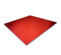 Square Aluminum Flat Bar, Anodized Aluminum Sheet Plate Blank Engraved Multicolor 1.0mm 100x100mm(Red)