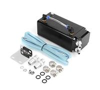 Square Aluminum Racing Oil Catch Tank Breather Can Reservoir, Engine Oil Catch Can, High Performance Oil Catch Tank with Mounting Accessories, Lightweight Aluminum Oil Catch Tank f (Black)