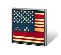 Square American Flag Print Brooch Classic Mini Pin 0.7 Inch Aluminum Alloy Lapel Pin Personalized Button Badge for Backpack Hat Suit Jacket Clothing Decoration