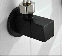 Square Angle Stop Valve Brass Black Finish G1/2" Shut Off Valve for Bathroom Toilet Bidet Shower