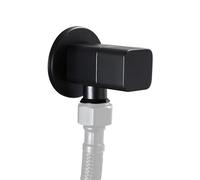 Square Angle Stop Valve, G1/2" Brass Matte Black Shut Off Valve Mixer Water Stop Valve for Bathroom Toilet Washbasin