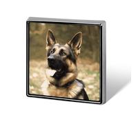 Square Animal German Shepherd Brooch Classic Mini Pin 0.7 Inch Aluminum Alloy Lapel Pin Personalized Button Badge for Backpack Hat Suit Jacket Clothing Decoration