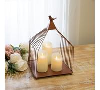 Square Antique Copper Metal Decorative Birdcage Lantern Vintage Shabby Chic Modern Wedding Home Decor Garden Party Candle Holder Centrepiece Christmas Flower