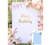 Square Arch Backdrop Cover, 6.6FT x 4FT White Blue Stretchy Spandex Fitted Square Arch Stand Cover for Birthday Party Wedding Ceremony Banquet Photo Decoration
