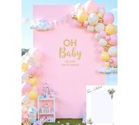 Square Arch Backdrop Cover, 6.6FT x 4FT White Pink Stretchy Spandex Fitted Square Arch Stand Cover for Birthday Party Wedding Ceremony Banquet Photo Decoration