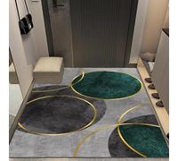 Square Area Rug Non-Slip Soft & Thick for Living Room Bedroom Dining Room Kitchen Modern Home Décor Green & Gray 120 x 120 cm