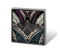 Square Art Deco Geometric Pattern Brooch Classic Mini Pin 0.7 Inch Aluminum Alloy Lapel Pin Personalized Button Badge for Backpack Hat Suit Jacket Clothing Decoration