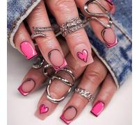 Square Artificial Nails for Multiple Settings Including Parties Dates and Daily Use Matte Fake Artistic Design False French Romance Graffiti Styles for Creative Use