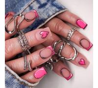 Square Artificial Nails for Multiple Settings Including Parties Dates and Daily Use Matte Fake Matte