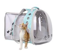 Square Back Extension Cat Backpack Carrier for Bunny Small Puppy up to 12 Pounds, Clear Space Capsule Astronaut Transparent Bubble Window Backpack to Carry and Transport Cat to Vet and Traveling