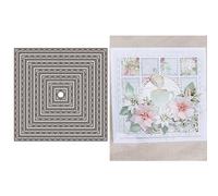 Square Background Panel Die Cuts for Card Making, Crossed Dashed Lines Labels Tags Metal Cutting Dies for Paper Scrapbooking, DIY Stencils for Album Party Wedding Festivals Decoration