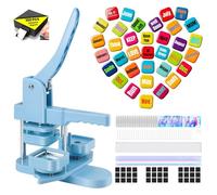 Square Badge Maker 50mm Fridge Magnet Button Machine Press Machine with 100 Set Making Supplies for DIY Refrigerator Magnets Button Photo Picture Badge for Crafting and Home Use