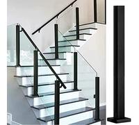 Square Balustrade Posts for Garden Decks & Stairways - Glass Railing Clamp with Slots for Fencing, Support Rods for Corridors & Stairs - Durable End Post (Color: End Post)