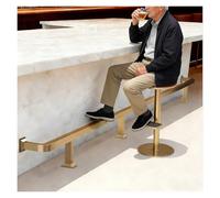 Square Bar Foot Rail Kit for Retirement Apartment, 4 Ft 5ft 6 Ft 7ft 8ft 9 Ft 10 Ft 3ft 3foot Custom Undercounter Flat Foot Rest Bracket, Basement Pub Kick Bar(Gold,7ft/213cm)