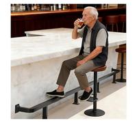 Square Bar Foot Rail Kit for Retirement Apartment, 4 Ft 5ft 6 Ft 7ft 8ft 9 Ft 10 Ft 3ft 3foot Custom Undercounter Flat Foot Rest Bracket, Basement Pub Kick Bar(Black,8ft/244cm)