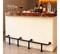 Square Bar Foot Railing for Kitchen Island, Adjustable Length Pipe Rails, Undercounter Support for Home and Commercial Use, Durable Stainless Steel Construction