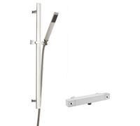 Square Bar Valve & Sheer Slide Rail Shower Kit - Chrome - Balterley