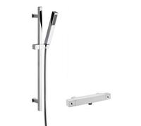 Square Bar Valve & Slide Rail Shower Kit - Chrome - Balterley