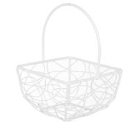 (Square Basket Small, White) 6x Wire Metal Mesh Wedding Table Decor Baskets