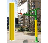 Square Basketball Goal Padding for Pole Wrap Around, 7 X 7 Support Post Pole Cover for Basement Garage Inground, Custom Collapse Barrier Attachment(Yellow,H 60"(5ft))
