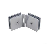 Square Bathroom Door Brass Clamp, Hinge for 812 mm Tempered Glass, 0 Degree Angle for Secure Installations (Chrome)
