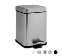 Square Bathroom Pedal Bin - 3 Litre - Brushed Metal
