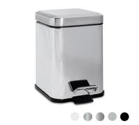 Square Bathroom Pedal Bin - 3 Litre - Chrome