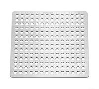 Square Bathroom Shower Sink Strainer Drain Stainless Steel Hair Filter Cover Efficiently Traps Hair Square Shower Drain Cover Silver(12.5CM)