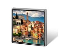 Square Beautiful Italy Brooch Classic Mini Pin 0.7 Inch Aluminum Alloy Lapel Pin Personalized Button Badge for Backpack Hat Suit Jacket Clothing Decoration