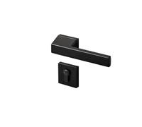 Square Bedroom Door Lock Split Black zinc Alloy Silent Lock Type Solid Wood Door Handle Room Interior Lock(Yahei)