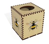 Square 'Bee' Wooden Tissue Box Cover (TB00037504)