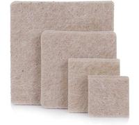 Square Beige Felt Pads for Furniture Feet - 100 Piece Boxed Set - Easy to Use On Table Legs, Chairs & Sofas - Stop Squeaky Furniture & Protect Your Floor. 4 Sizes of felt pads: 21mm, 26mm, 40mm, 55mm.